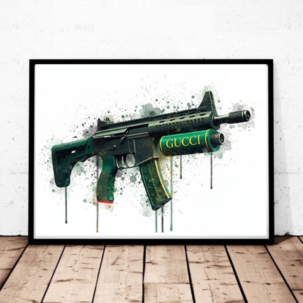 Gucci Green Uzi Art Print